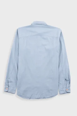 Herringbone Curve Shirt - Soft Blue
