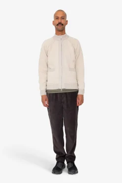 Knitted Zip Through Bomber - Stone
