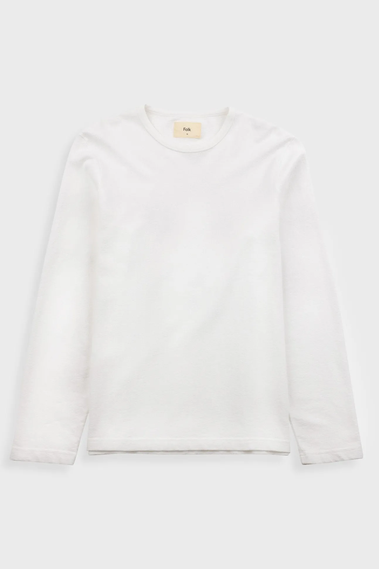 Long Sleeve Textured T-Shirt - White