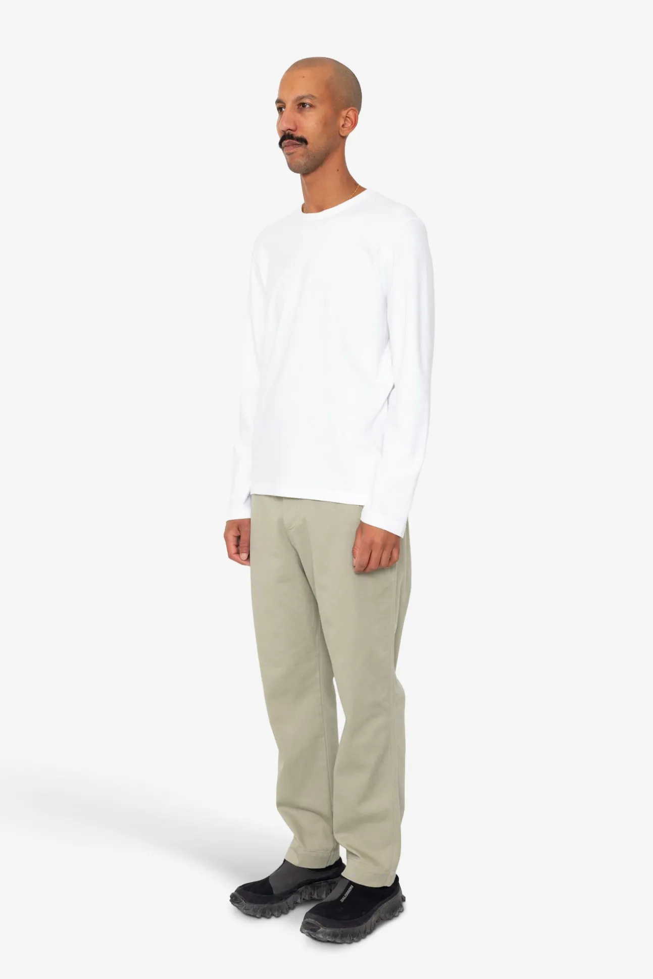 Long Sleeve Textured T-Shirt - White