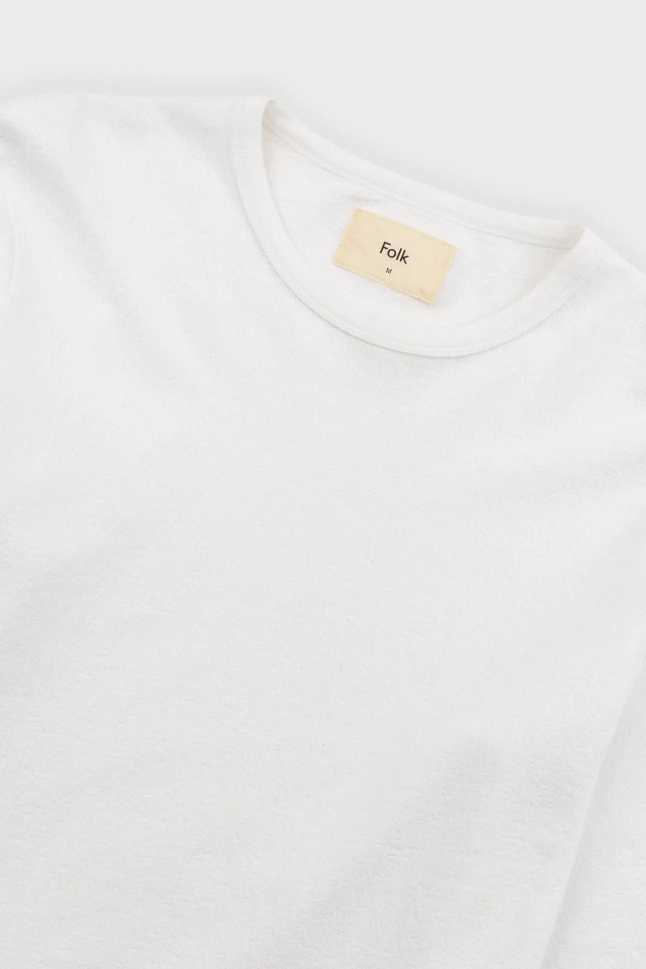 Long Sleeve Textured T-Shirt - White