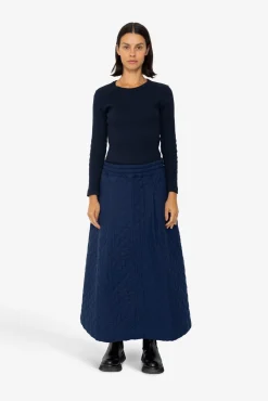 Maxi Skirt - Quilted Navy