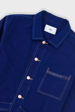 Meyer Shirt Jacket - Deep Denim Herringbone