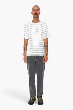 Microstripe T-Shirt - Ecru / Black Grape