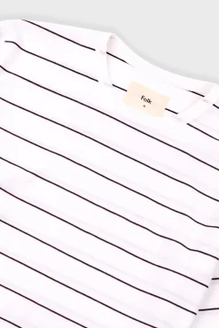 Microstripe T-Shirt - Ecru / Black Grape