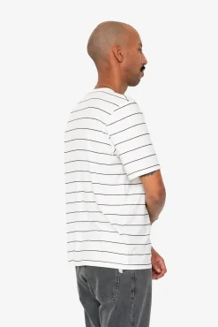 Microstripe T-Shirt - Ecru / Black Grape