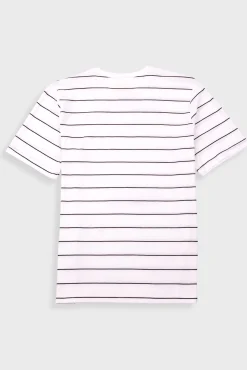 Microstripe T-Shirt - Ecru / Black Grape