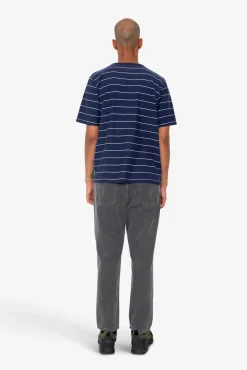 Microstripe T-Shirt - Navy / Ecru
