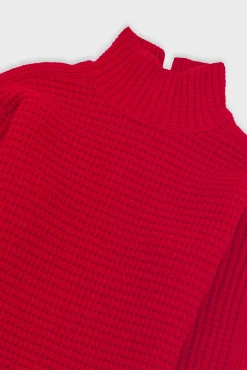 Open Funnel Neck Jumper - Carnation