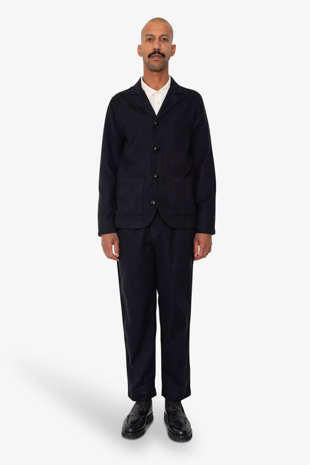 Patch Jacket - Soft Black Brushed Stripe