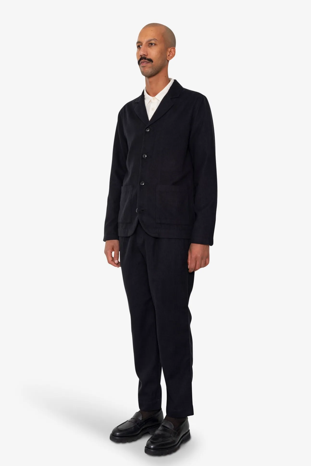 Patch Jacket - Soft Black Brushed Stripe