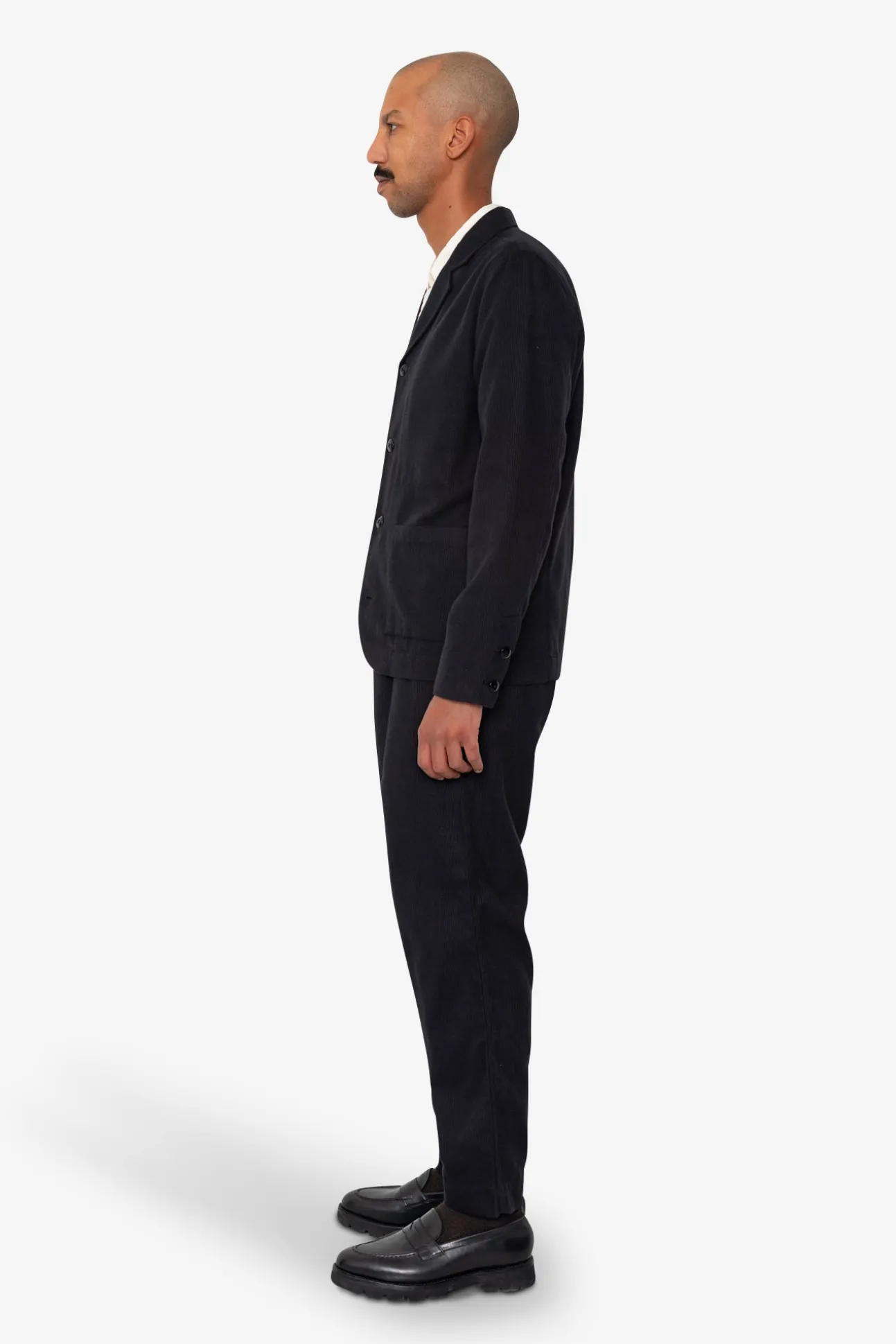 Patch Jacket - Soft Black Brushed Stripe