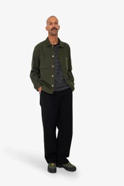 Patch Overshirt - Dark Olive Moleskin