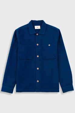Patch Overshirt - Ink Blue Moleskin