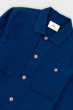 Patch Overshirt - Ink Blue Moleskin