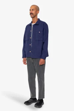 Patch Overshirt - Mid Blue Moleskin