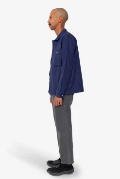 Patch Overshirt - Mid Blue Moleskin