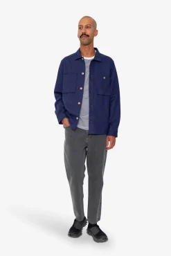 Patch Overshirt - Mid Blue Moleskin