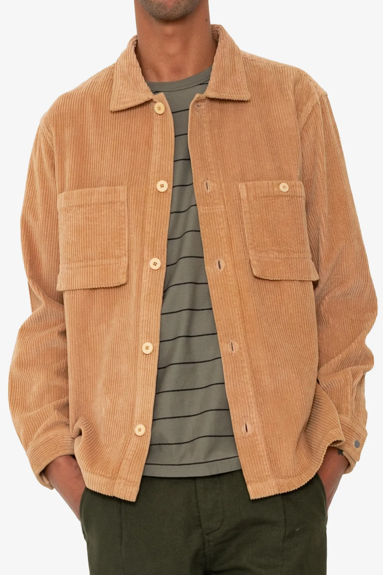 Patch Overshirt - Mink Chunky Cord