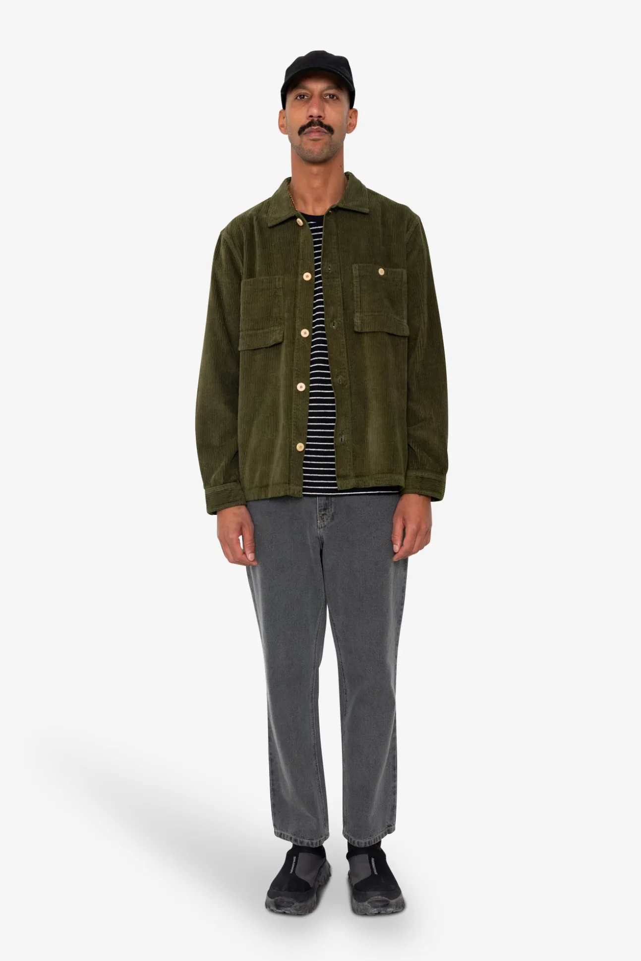 Patch Overshirt - Olive Chunky Cord