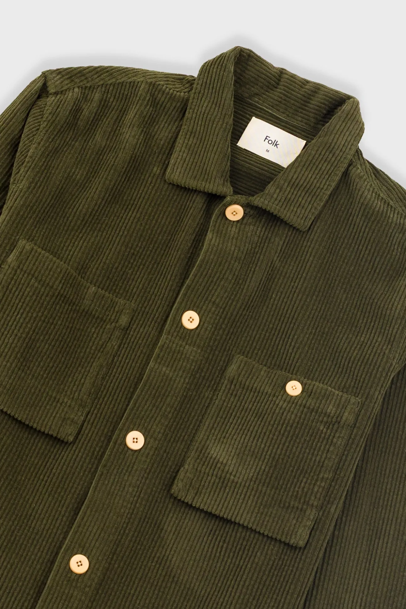 Patch Overshirt - Olive Chunky Cord