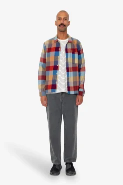 Patch Shirt - Crimson Blue Mix