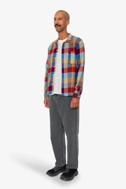 Patch Shirt - Crimson Blue Mix