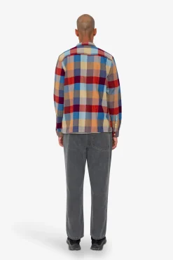 Patch Shirt - Crimson Blue Mix