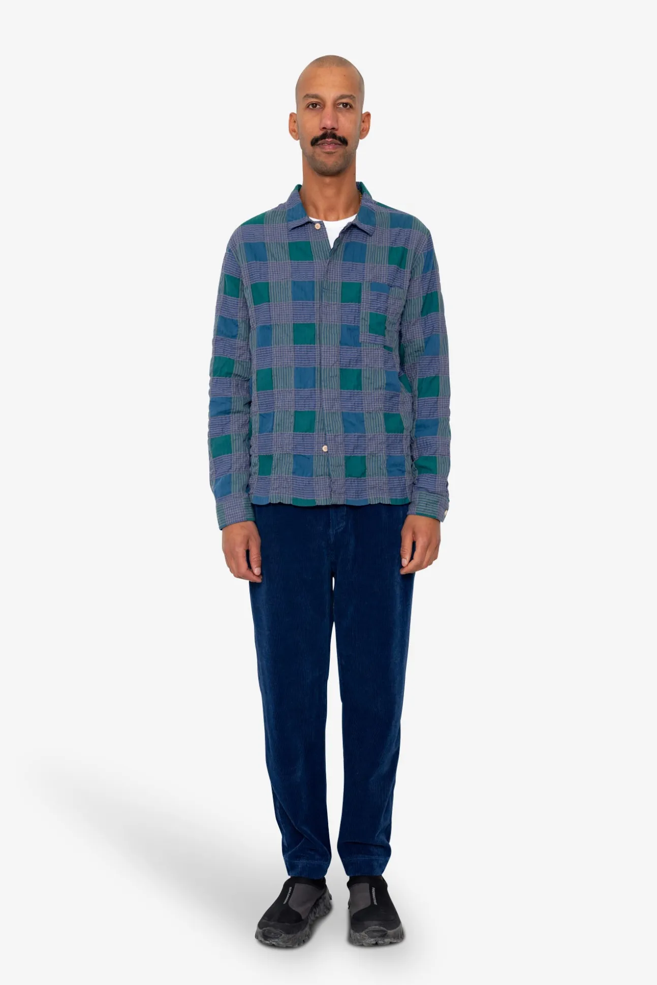 Patch Shirt - Phthalo Green Check