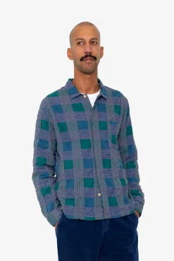 Patch Shirt - Phthalo Green Check