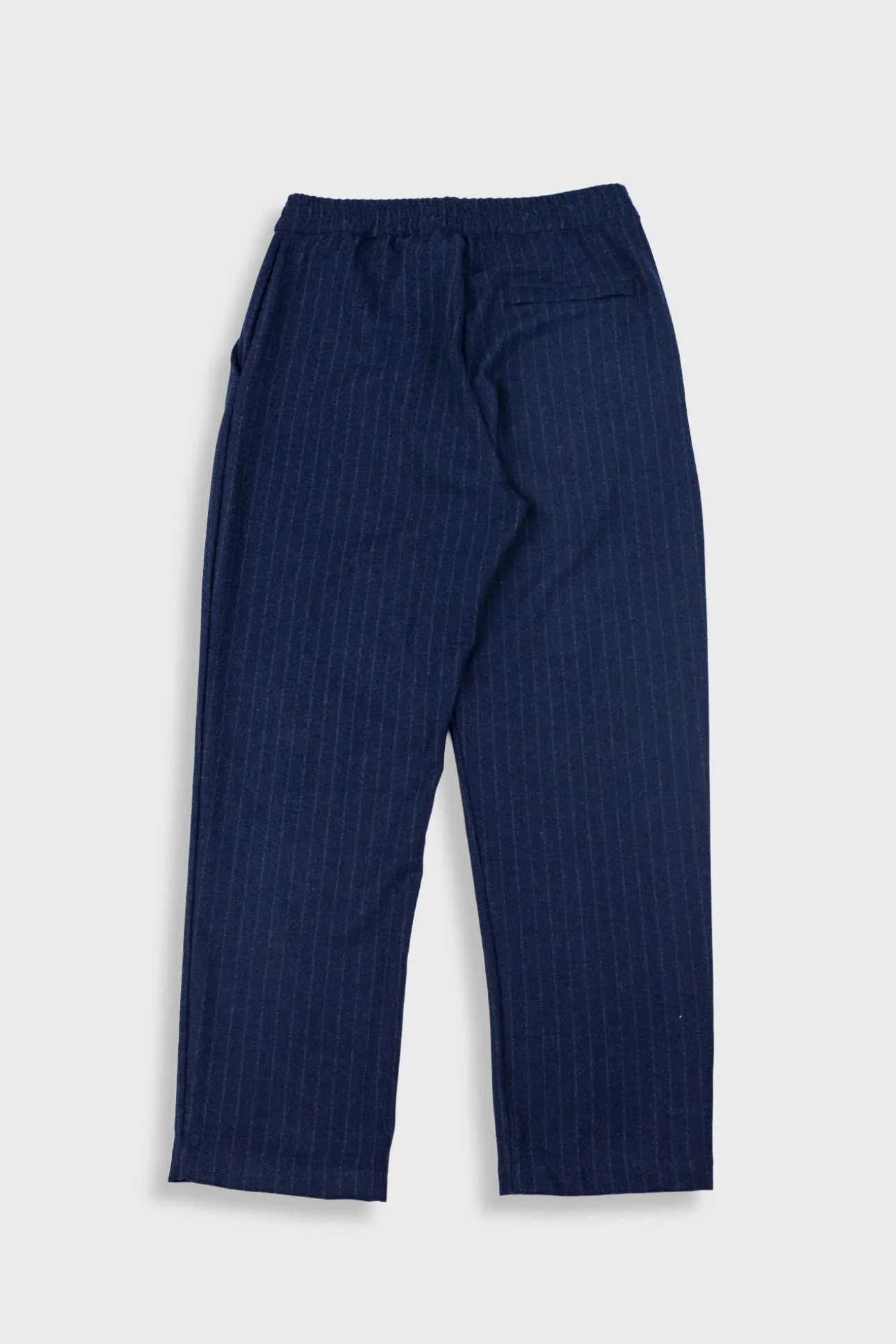 Pintuck Trouser - Navy Wool Stripe