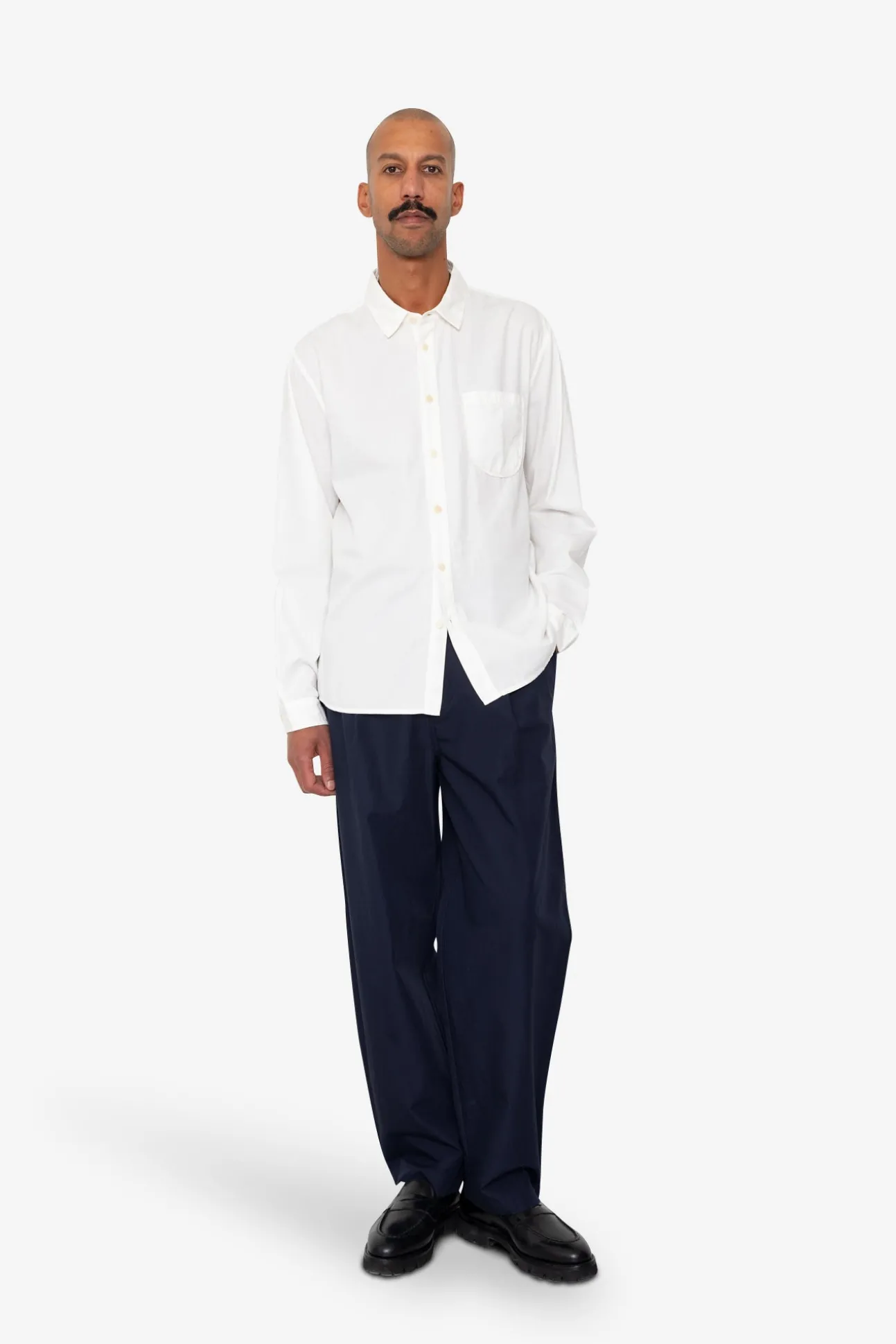 Plain Curve Shirt - Off White