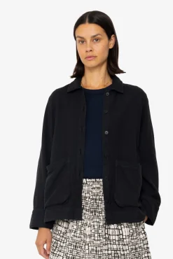 Pleated Shirt - Black Small Basketweave