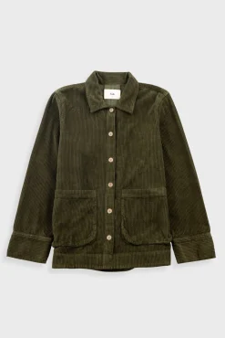 Pleated Shirt - Olive Cord