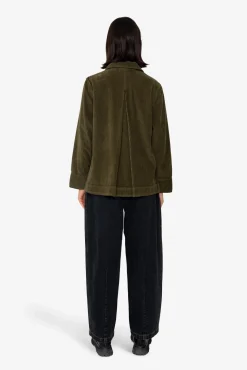Pleated Shirt - Olive Cord