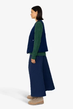 Quilted Gilet - Indigo Denim Herringbone