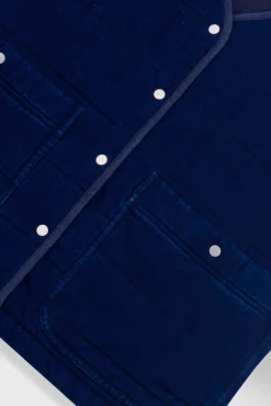 Quilted Gilet - Indigo Denim Herringbone