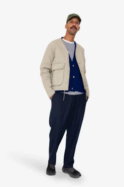 Quilted Liner Jacket - Smoke Grey Seersucker