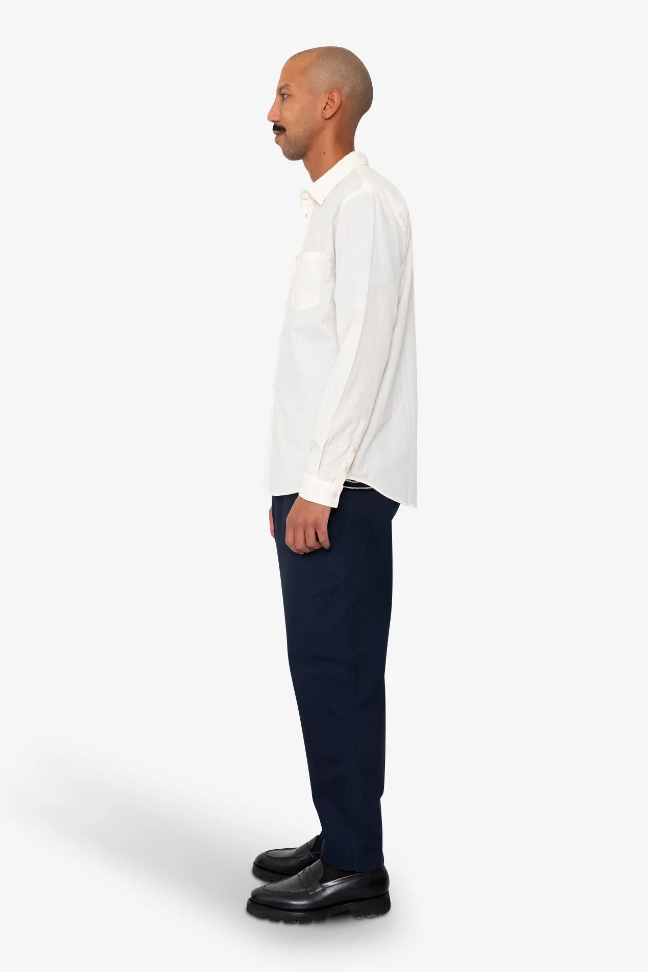 Relaxed Fit Shirt - Ecru Seersucker