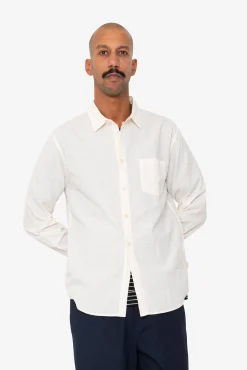 Relaxed Fit Shirt - Ecru Seersucker