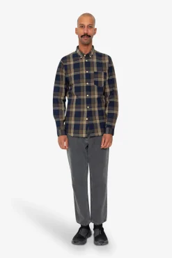 Relaxed Fit Shirt - Navy Olive Check