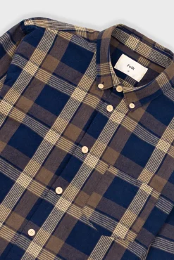 Relaxed Fit Shirt - Navy Olive Check