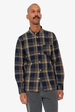 Relaxed Fit Shirt - Navy Olive Check