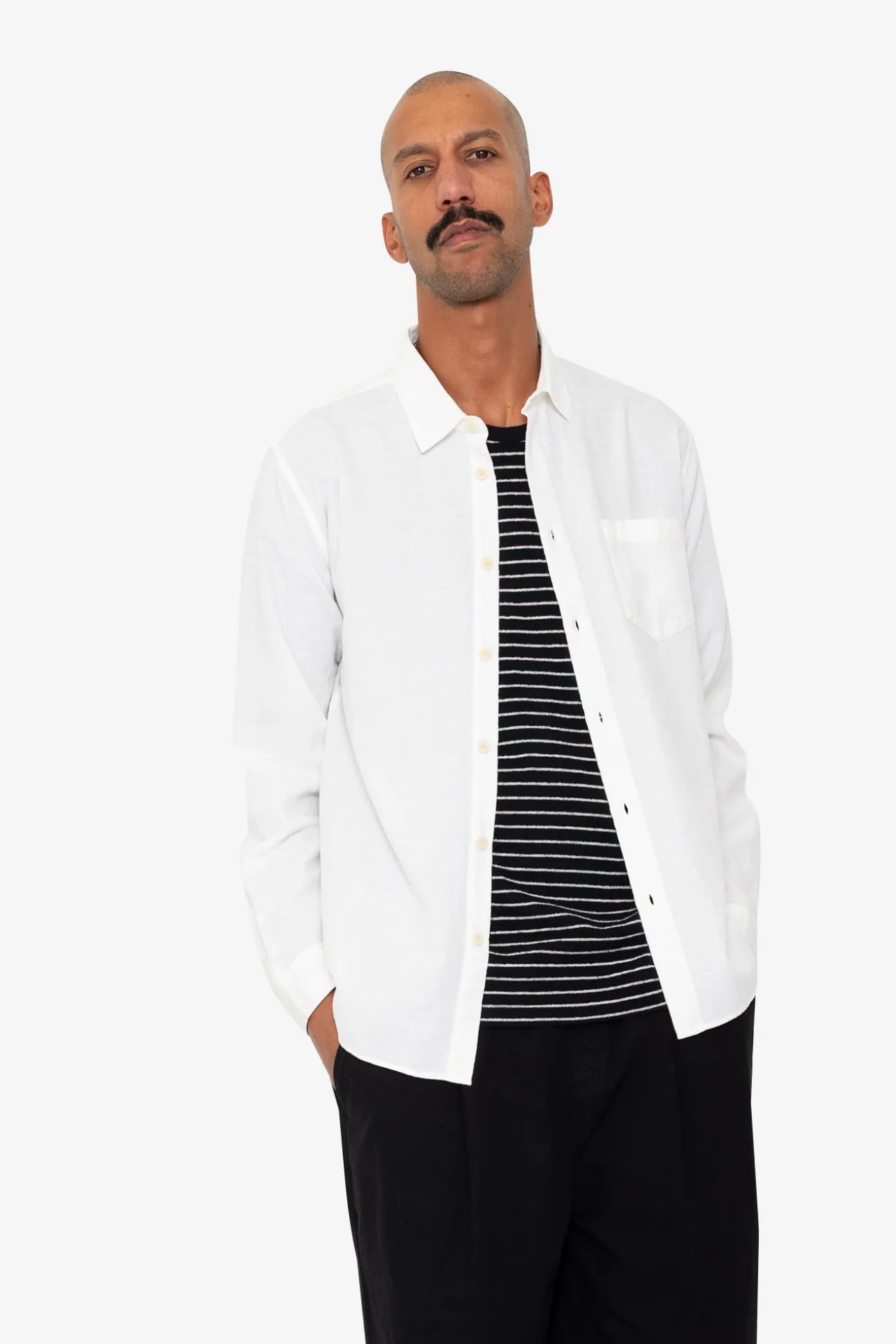 Relaxed Fit Shirt - White Slub