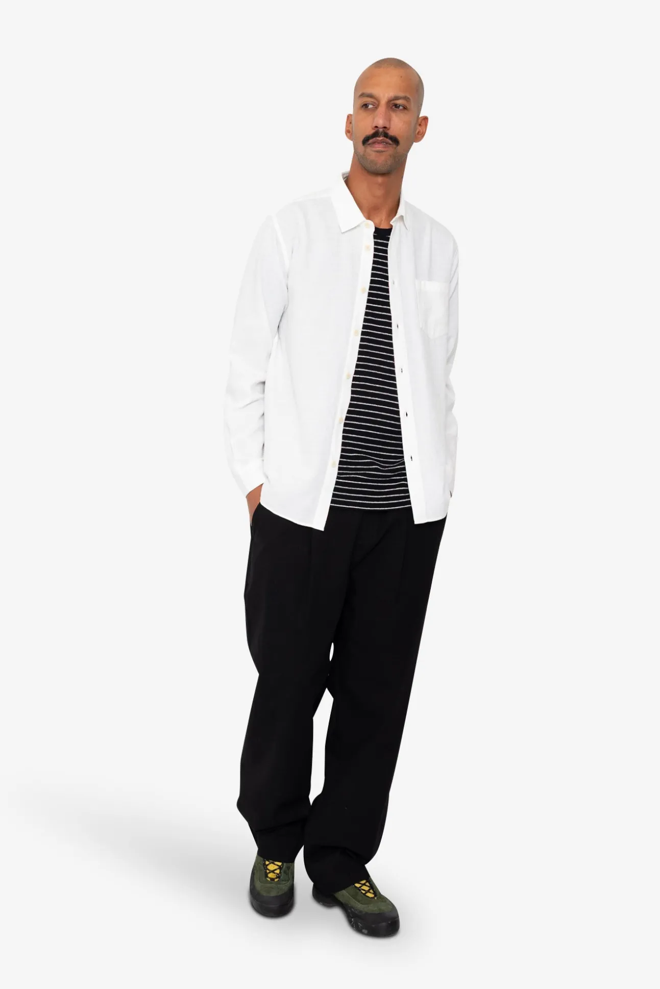 Relaxed Fit Shirt - White Slub
