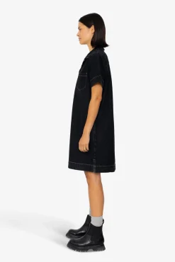Shirt Dress - Washed Black Denim