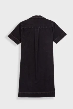 Shirt Dress - Washed Black Denim