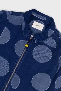 Signal Blouson - Indigo Circle Jacquard