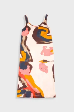 Slip Dress - Impasto Print Satin