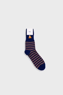 Striped Socks - Brown / Navy